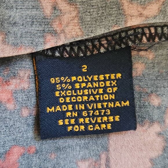 Just Taylor Red and Black Sheath Dress Size 2 Black and Red Print Dress - Picture 7 of 9